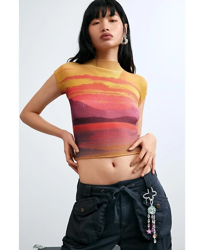 Desigual Women's Short-Sleeved High Neck Blouse