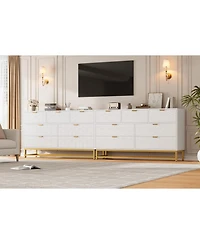 gaomon Dresser for Bedroom, 53.5" Wide Dresser Organizer, 7 Drawer with Metal Handle and Legs, Modern Chest of Drawers for Closet, Hallway