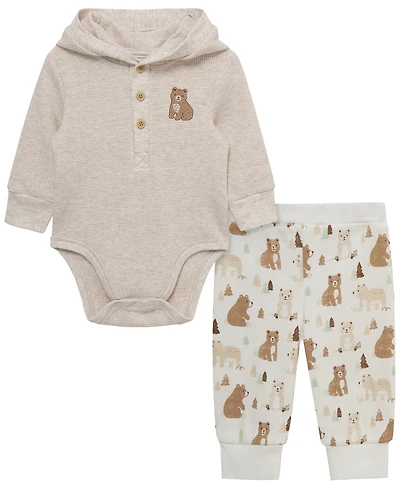 Little Me Baby Boys' Bear Long-Sleeve Bodysuit and Pants, 2-Piece Set