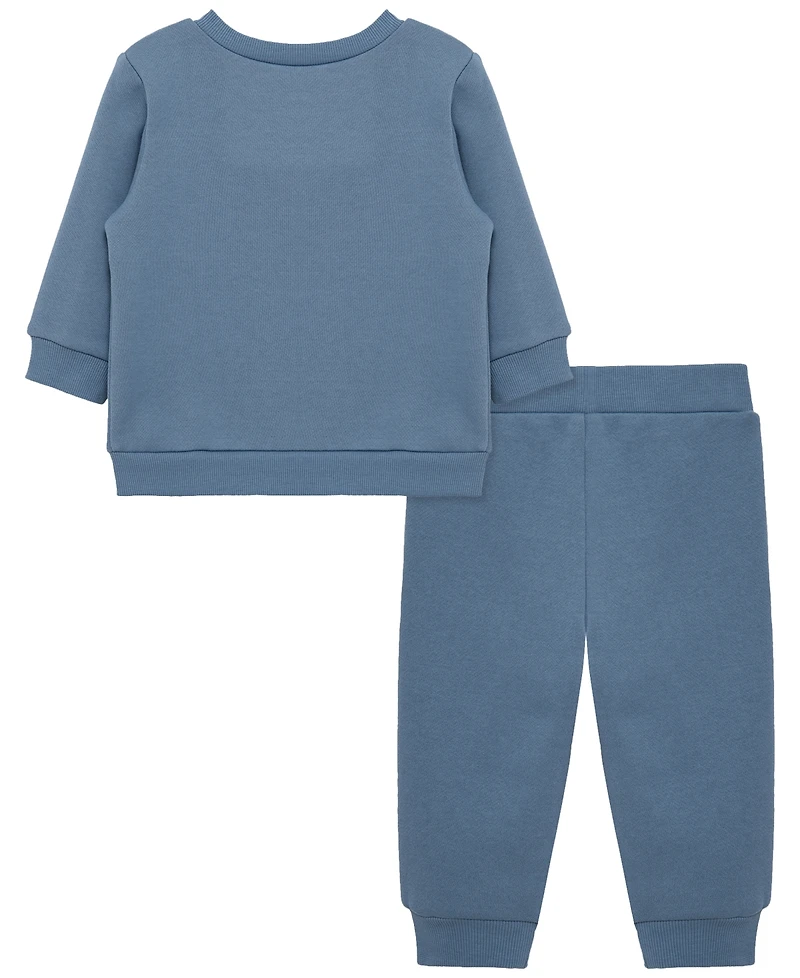 Little Me Baby Girls' Football Long-Sleeve Sweatshirt and Joggers, 2-Piece Set