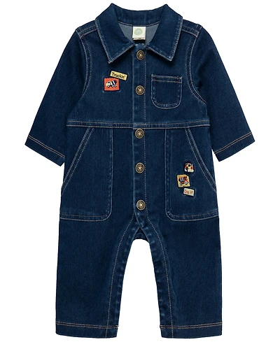 Little Me Baby Boys' Construction Crew Denim Coverall