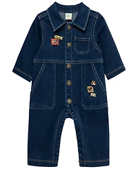 Little Me Baby Boys' Construction Crew Denim Coverall