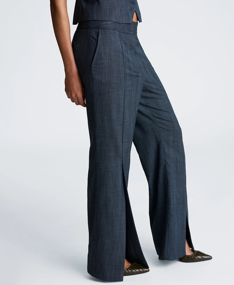 Kenneth Cole Women's High-Rise Slit Flare Pants