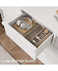 homfan 7-Drawer Wooden Storage Cabinet Wide Chest of Drawers with Large Storage for Bedroom, Farmhouse Organizer