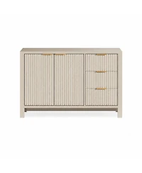 homfan Fluted Sideboard Storage Cabinet with Doors, Drawers and Adjustable Shelves for Dining Room or Living Room