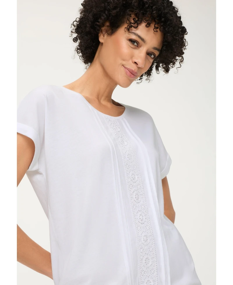 Olsen Women's Tonal Embroidered T-Shirt