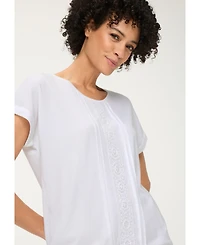 Olsen Women's Tonal Embroidered T-Shirt