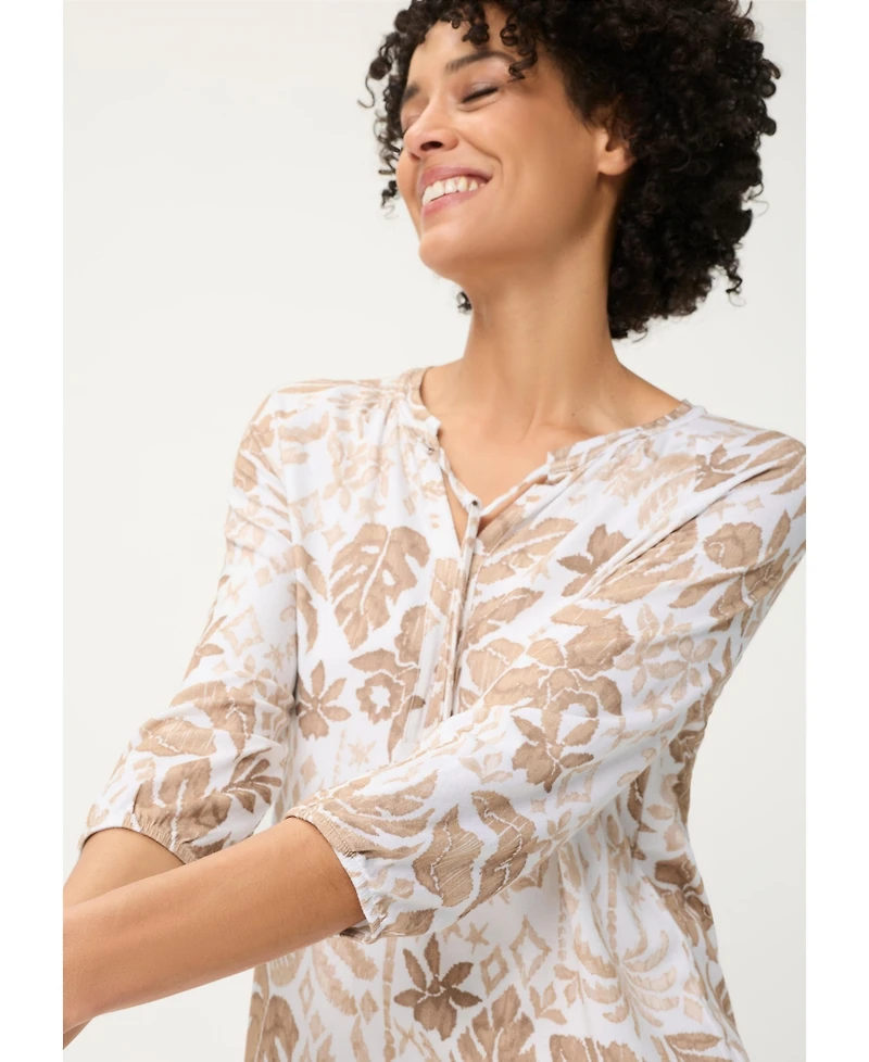 Olsen Women's Ornamental Botanic Print Tunic T-Shirt