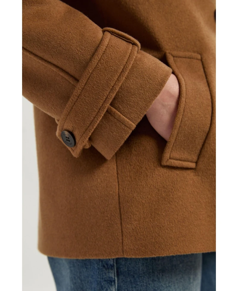 Karen Millen Women's Brushed Wool Double Breasted Short Coat