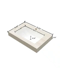 Busdays 36 Inch Roma Travertine Sintered Stone Vanity Top with Undermount Ceramic Sink One Standard Pre Drilled Hole Cabinet Faucet