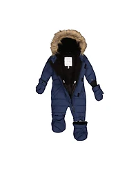 Deux par Baby Unisex Original One Piece Puffy Snowsuit with Removable Mittens and Boots.