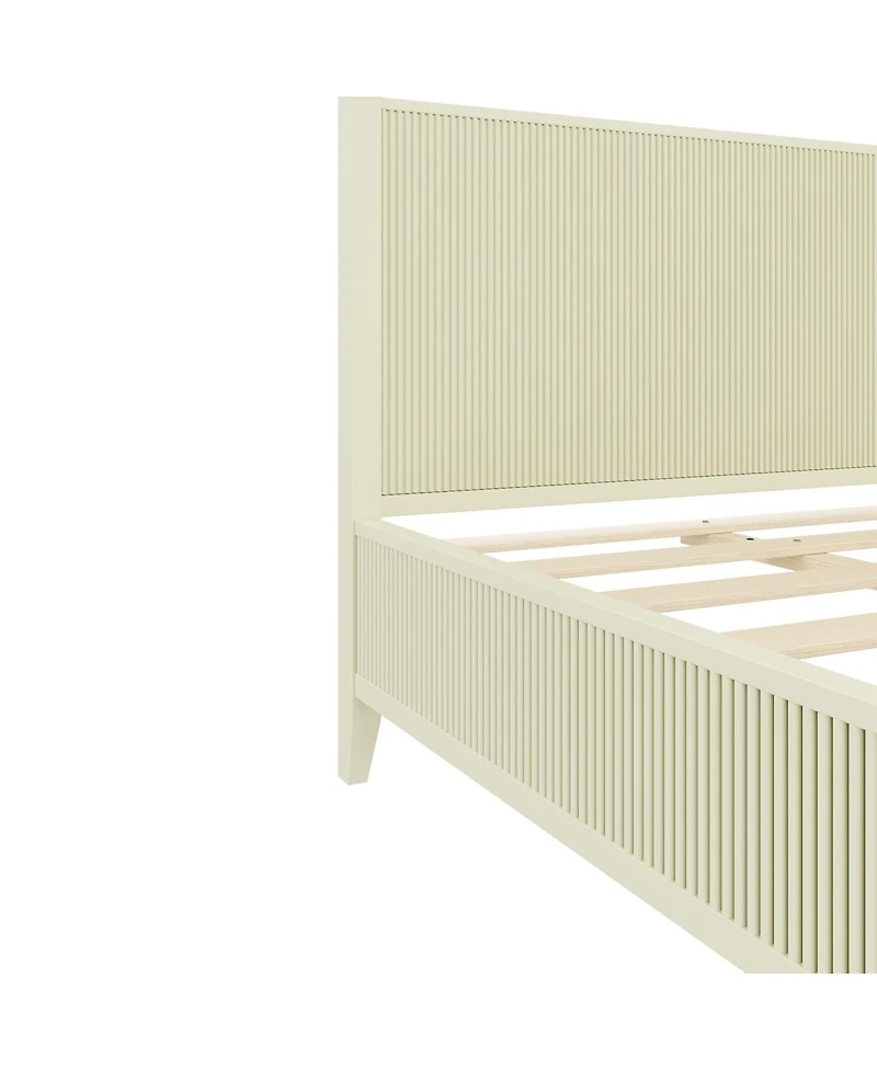 Streamdale Furniture King size Wooden Canopy Platform Bed with Support Slats