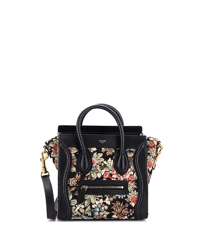 Pre-Owned Celine Nano Luggage Bag Printed Jacquard and Leather
