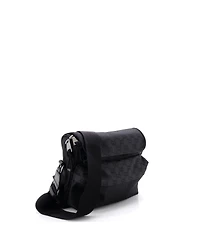 Pre-Owned Gucci Medium Web Flap Crossbody Bag Guccissima Nylon