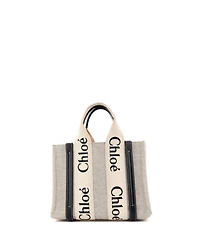 Pre-Owned Chloe Small Woody Tote Canvas with Leather