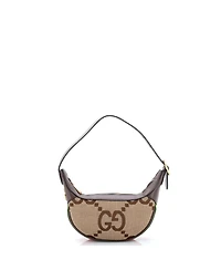 Pre-Owned Gucci Mini Ophidia Half Moon Bag Jumbo Gg Canvas
