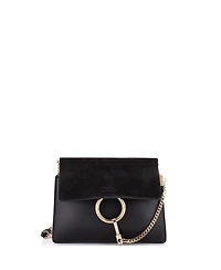 Pre-Owned Chloe Mini Faye Chain Shoulder Bag Leather and Suede