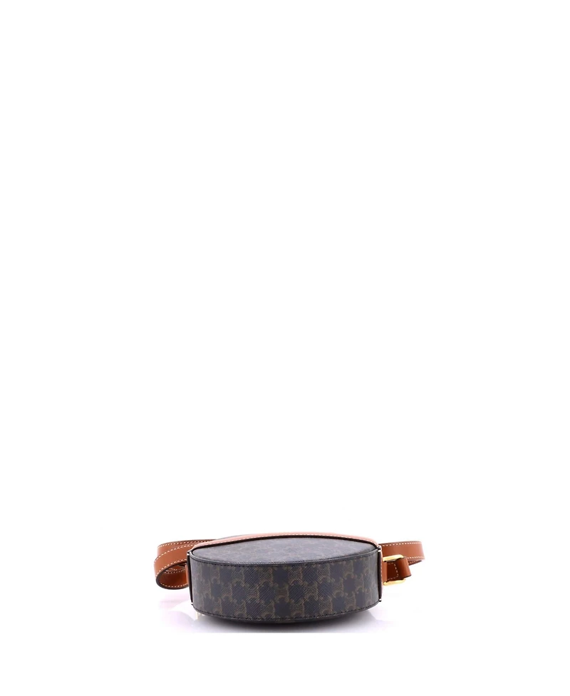 Pre-Owned Celine Round Purse on Strap Triomphe Coated Canvas