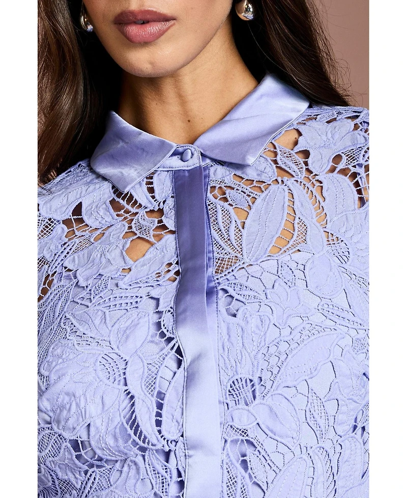 Coast Women's Lace Shirt Long Sleeve Dress