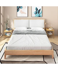 Costway 2 pieces 2-Tier Bedside End Table Bamboo Nightstand for Living Room Bedroom