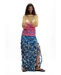 Desigual Women's Openwork crochet sweater