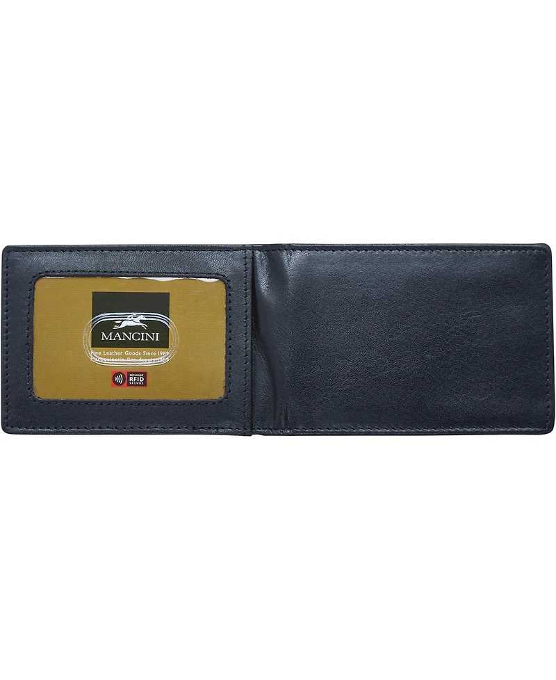 Men's Mancini Boulder Collection Rfid Secure Billfold with Removable Center Wing Passcase