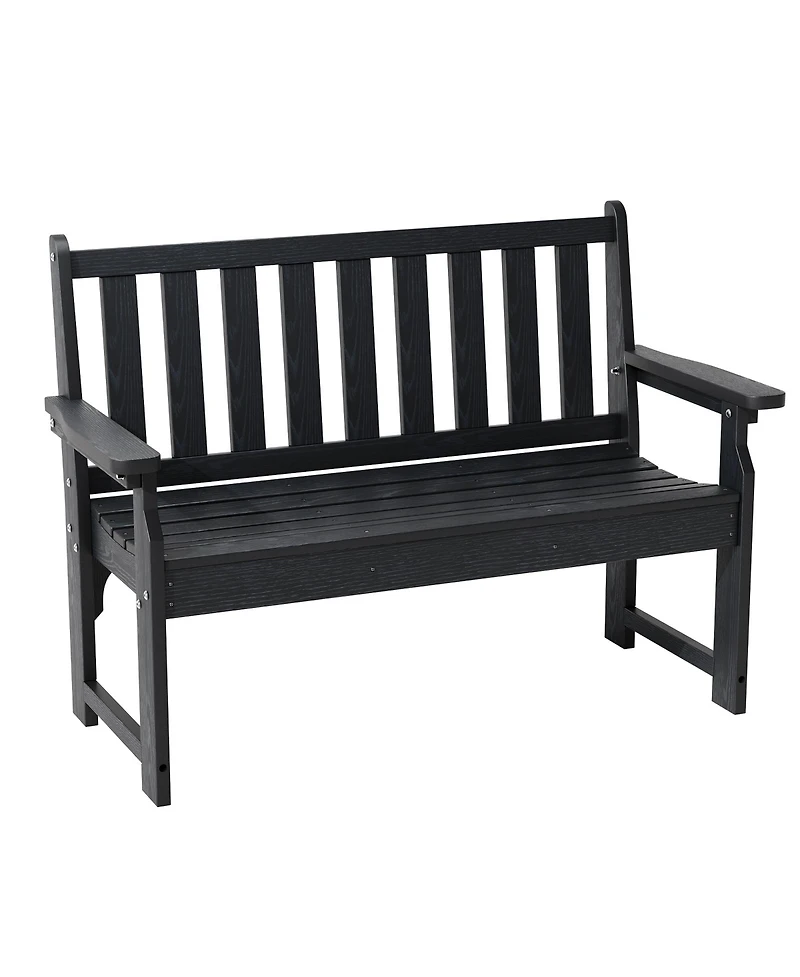 Gaomon Heavy Duty All-Weather Poly Lumber Outdoor Bench for 2, 800lb Capacity Durable Garden and Patio Seating Ideal Lawn, Backyard