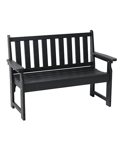 Gaomon Heavy Duty All-Weather Poly Lumber Outdoor Bench for 2, 800lb Capacity Durable Garden and Patio Seating Ideal Lawn, Backyard