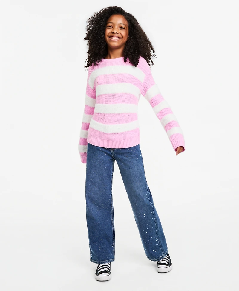 Epic Threads Girls' Xs-xl Crewneck Stripe Sweater, Macy's Exclusive