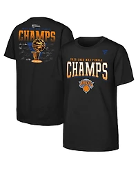 Fanatics Big Boys and Girls Black New York Knicks 2026 Nba Finals Champions Trophy Signature Roster T-Shirt
