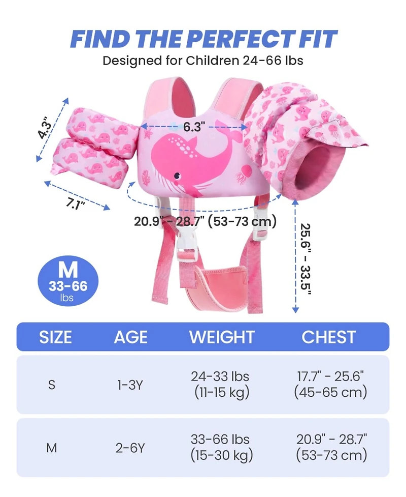Aofar Swim Vest Floaties Arm Jacket Water Wings