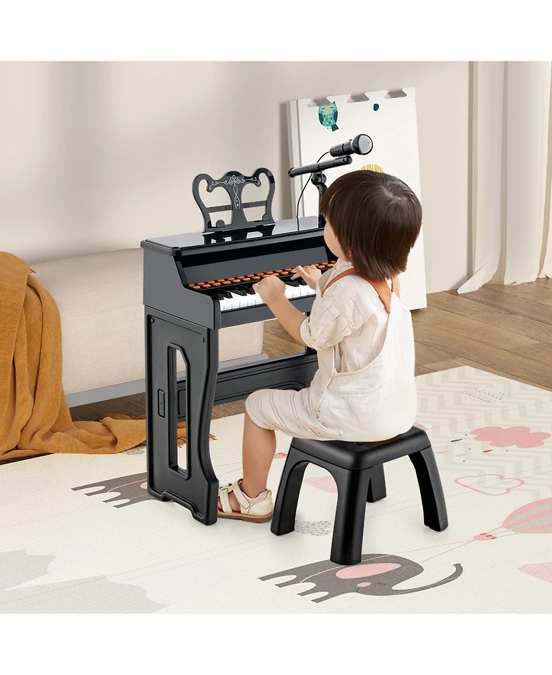 Mecale 37 Keys Music Piano With Microphone Kids Keyboard Detachable Stand