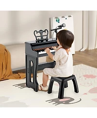 Mecale 37 Keys Music Piano With Microphone Kids Keyboard Detachable Stand