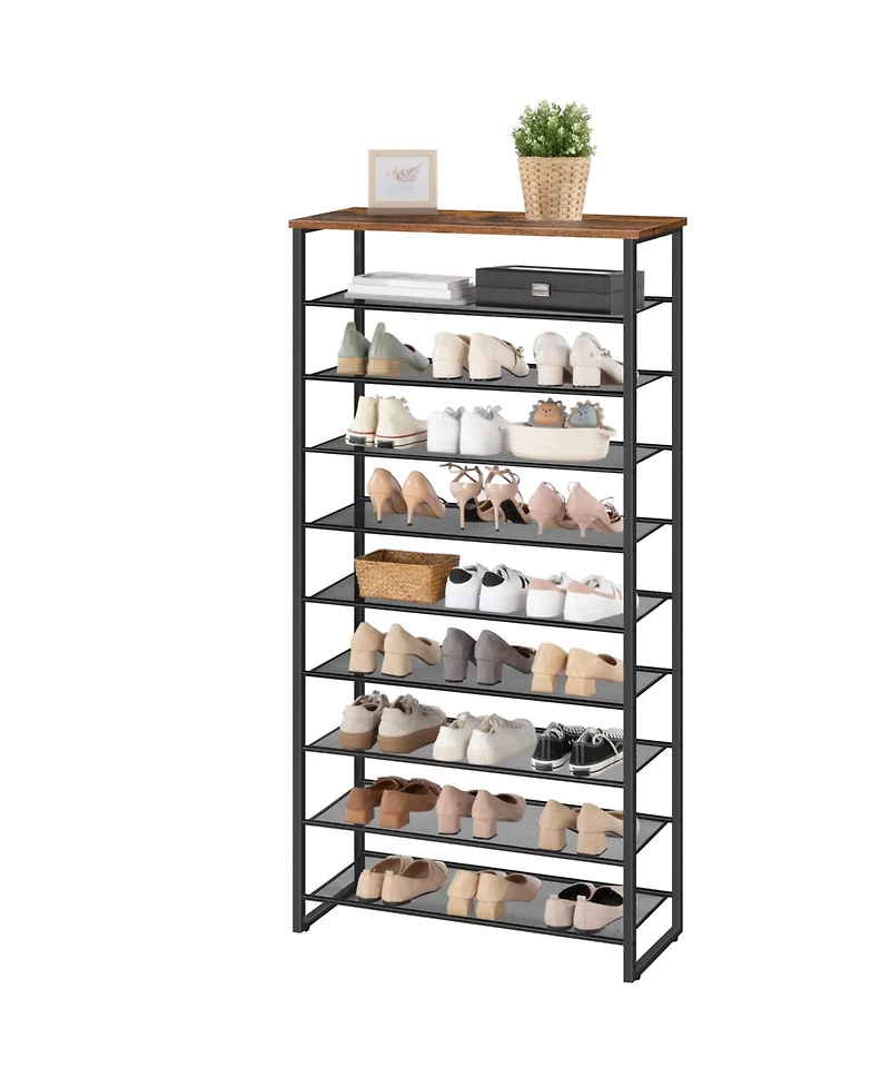 Slickblue 10-Tier Shoe Rack 29.5" Long for 36-40 Pairs Shoes