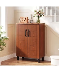 Slickblue Freestanding 5-Tier Shoe Rack Cabinet for Entryway and Closet Storage