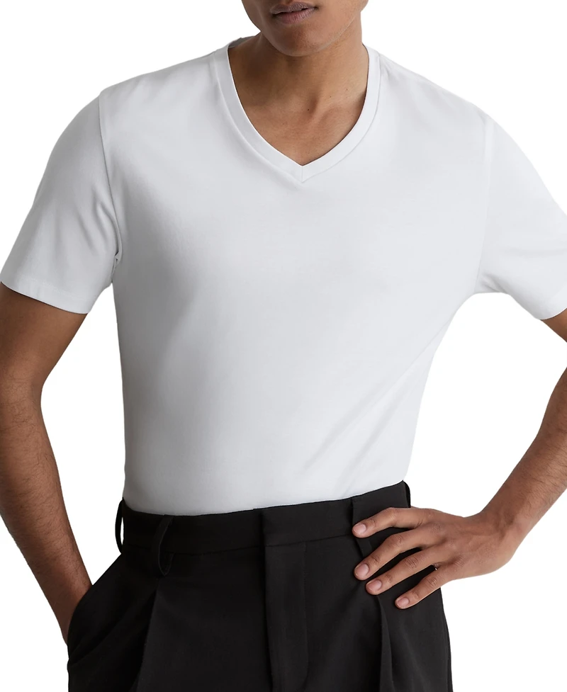 Reiss Men's Baron Airwater Cotton V Neck T-Shirt