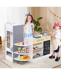 Slickblue Grocery Store Role Play Set for Kids with Pos Machine and Checkout Counter