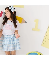 Sweet Wink Little and Big Girls Blue Plaid Bow Headband
