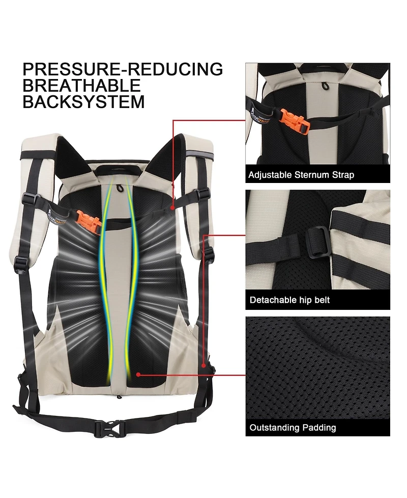 Mountaintop 35 Liter Hiking Backpack Lightweight Outdoor Travel Camping Daypack with Rain Cover for Men and Women
