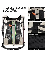 Mountaintop 35 Liter Hiking Backpack Lightweight Outdoor Travel Camping Daypack with Rain Cover for Men and Women