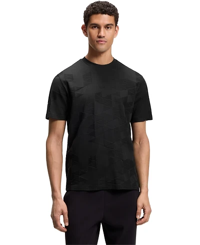 Boss by Hugo Men's 3D-Jacquard Pattern Cotton T-Shirt
