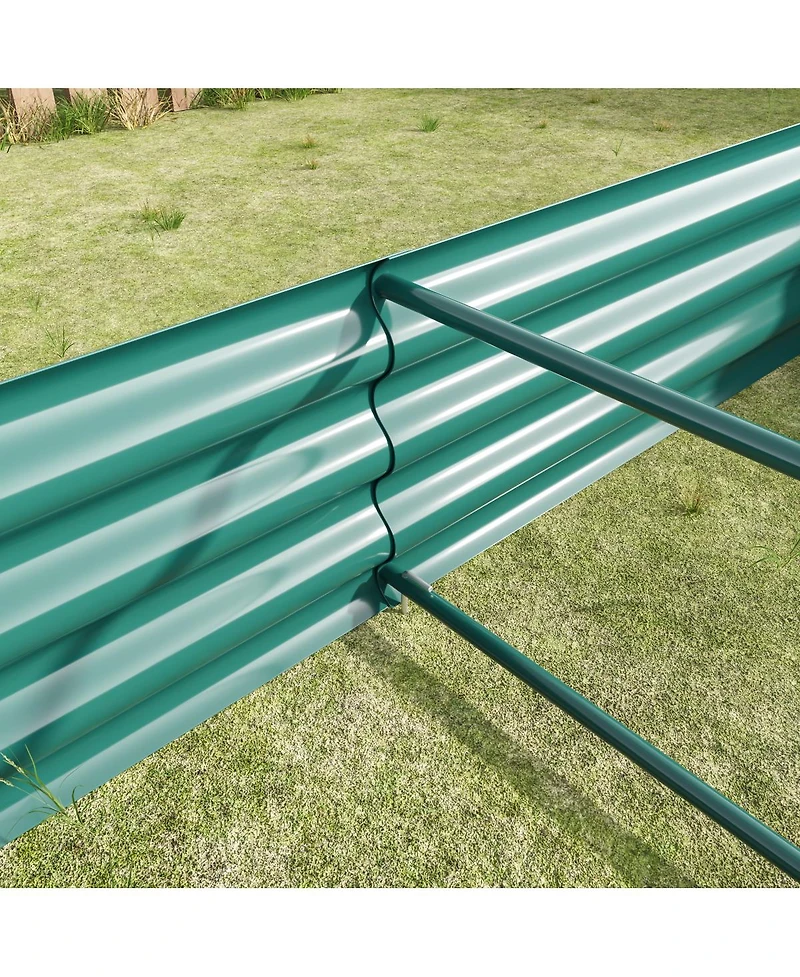 Streamdale Furniture 2PCS Green 6x3x1ft Metal Raised Rectangle Garden Planter Beds