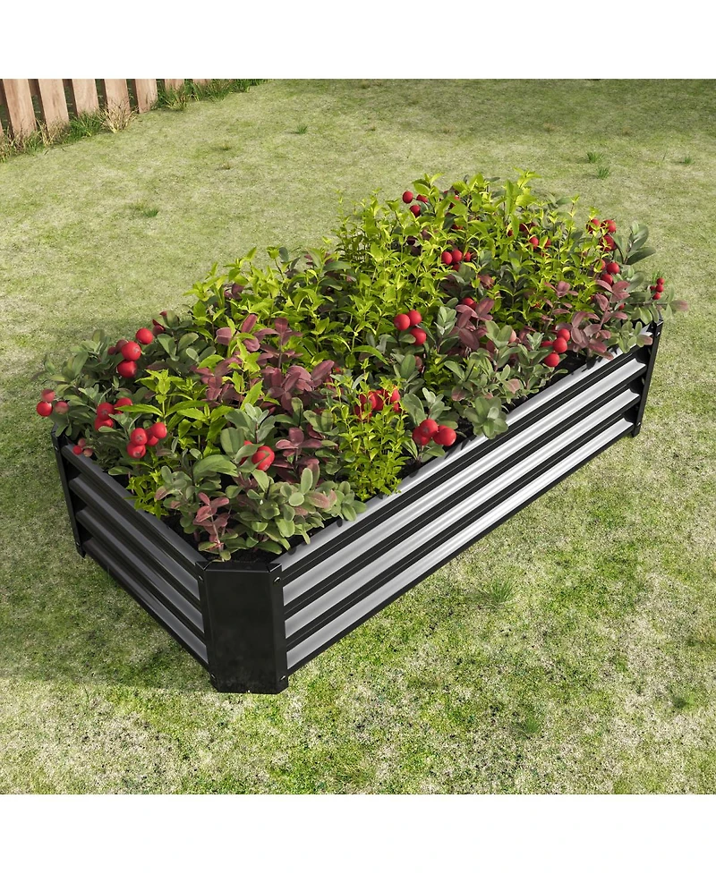 Streamdale Furniture 4x2x1ft Metal Raised Garden Bed for Flowers Vegetables and Herbs