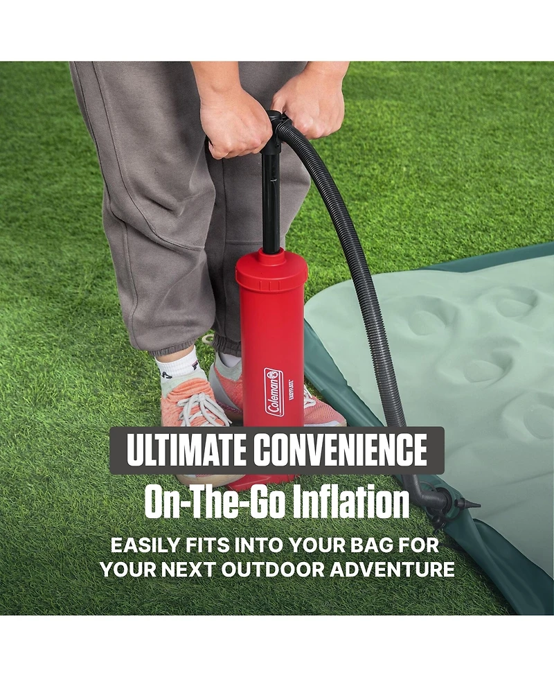 Coleman EasyFlate Dual-Action Manual Air Pump, Hand Pump Inflator with Adapters