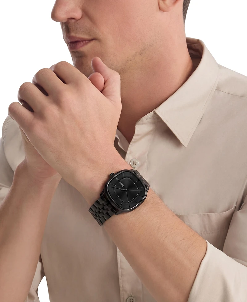 Calvin Klein Men's Ck Shape Black Ip Stainless Steel Bracelet Watch 37mm