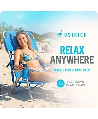 Ostrich On-Your-Back Outdoor Reclining Beach Lounge Pool Camping Chair