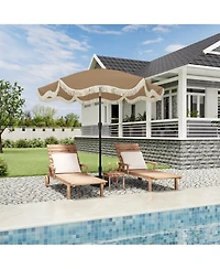 Clihome 101.97'' Tilt Market Umbrella with Fringe Outdoor