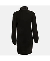 Pre-Owned Love Moschino Women's Knit Intarsia Turtle Neck Mini Dress