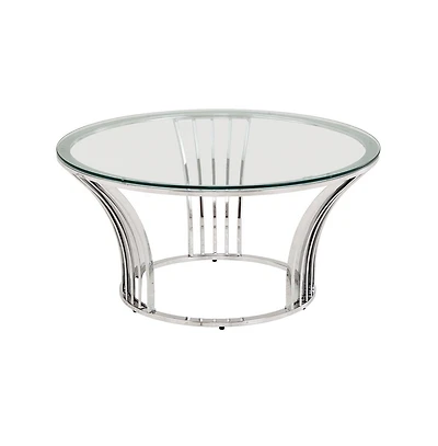 iNSPIRE Q Chrome Finish Coffee Table With Glass Top