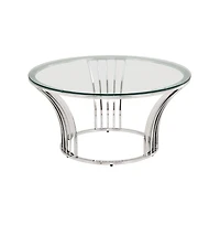 iNSPIRE Q Chrome Finish Coffee Table With Glass Top